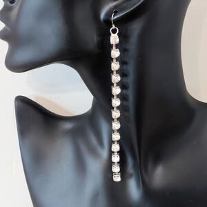 Vintage 1980s Super-Fun Disco Glam 5" Long Rhinestone Earrings